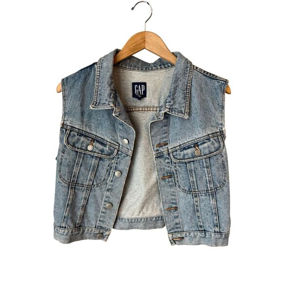 Vintage Y2K GAP 100% Cotton Denim Vest Size M - Picture 5 of 10